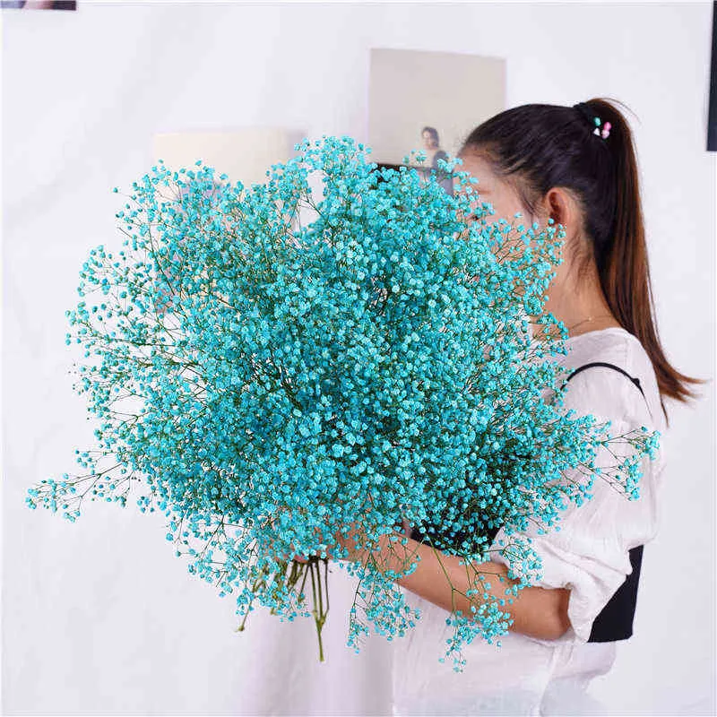 Regalos para mujeres Big Bunch Baby Breath Natural Seco Conservado Gypsophila Flor Decoración Hogar Boda Ramo Día de San Valentín Regalo Artesanía Paniculata