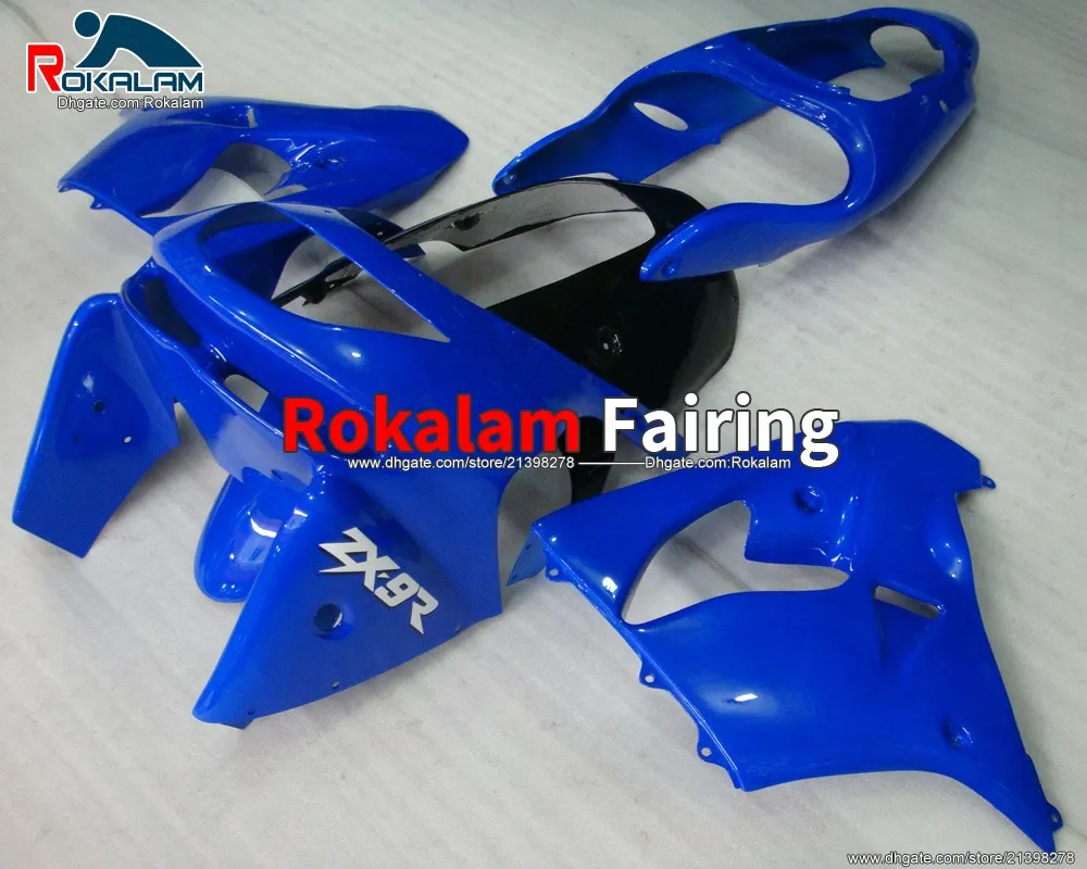 Aftermarket Blue Wishings for Kawasaki Ninja ZX9R 1998 1999 ZX 9R ZX-9R Części motocyklowe Kit (formowanie wtryskowe)