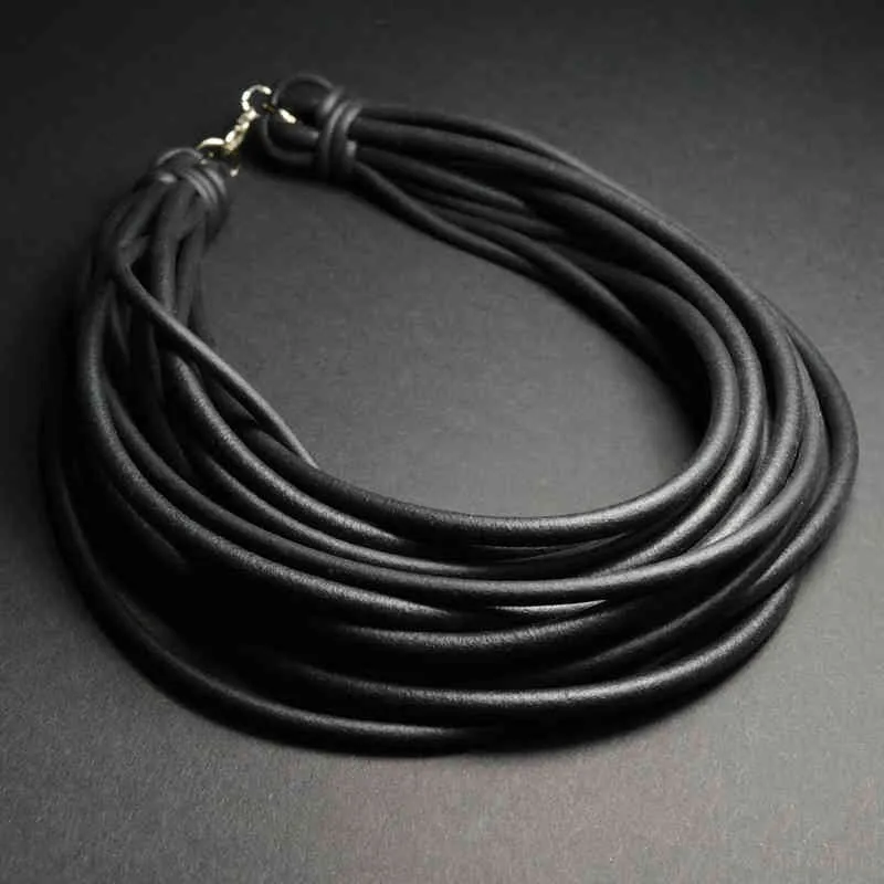 YD&YDBZ Rubber Necklaces Women Handmade Jewelry Sweater Necklace Short Choker Punk Style Clothing Accessories Pendant Party