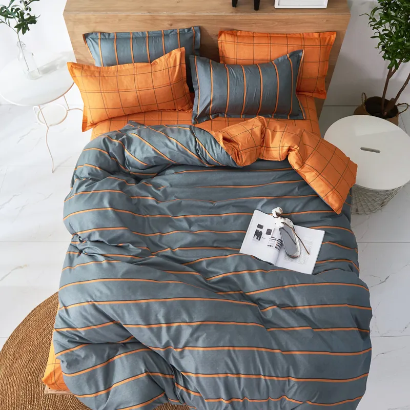 Bedroom 3/4pcs King Size Bedding Sets Duvet Cover Sets Pillowcases Flat sheet Dropshipping Gentleman Boy Gift N09 210319