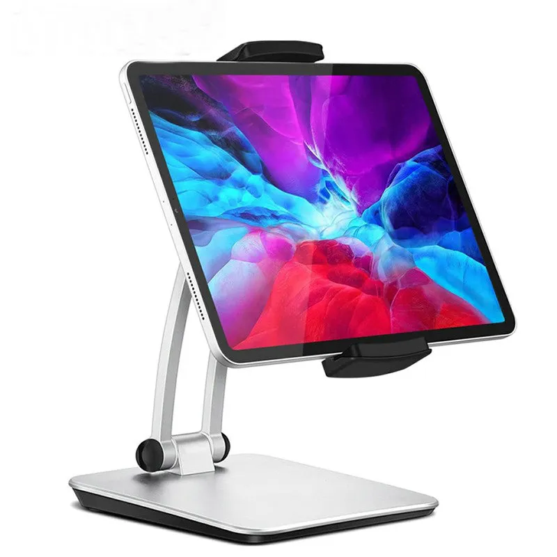 Hållare Tablet Stand Aluminium Desktop Justerbar vikbar 360 ° Svivel telefonhållare till iPad Pro 12.9 11 AIR iPhone Samsung Xiaomi