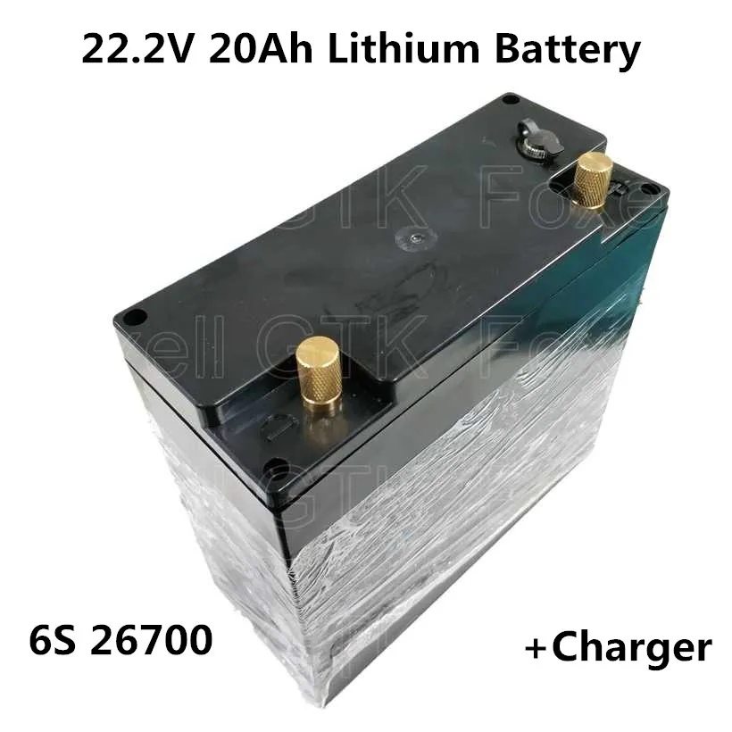 Pacco batterie agli ioni di litio ad alta capacità 22,2 V 20 Ah 26700 per trapani elettrici di backup con accumulo di energia solare