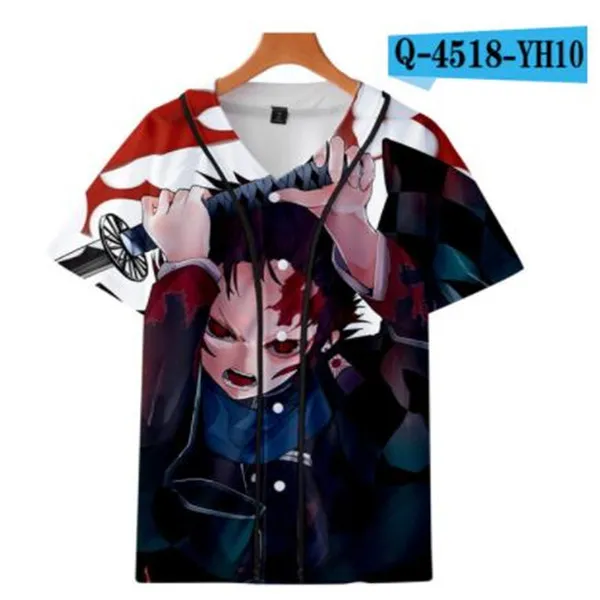 Letnia Moda Tshirt Baseball Jersey Anime 3D Drukowana Oddychająca Koszulka Hip Hop Odzież 069