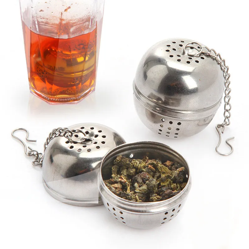 Stainless Steel Egg Shaped Egg-shaped Tea Balls Teakettles Infuser Strainer Locking Spice Ball 4cm DH2889