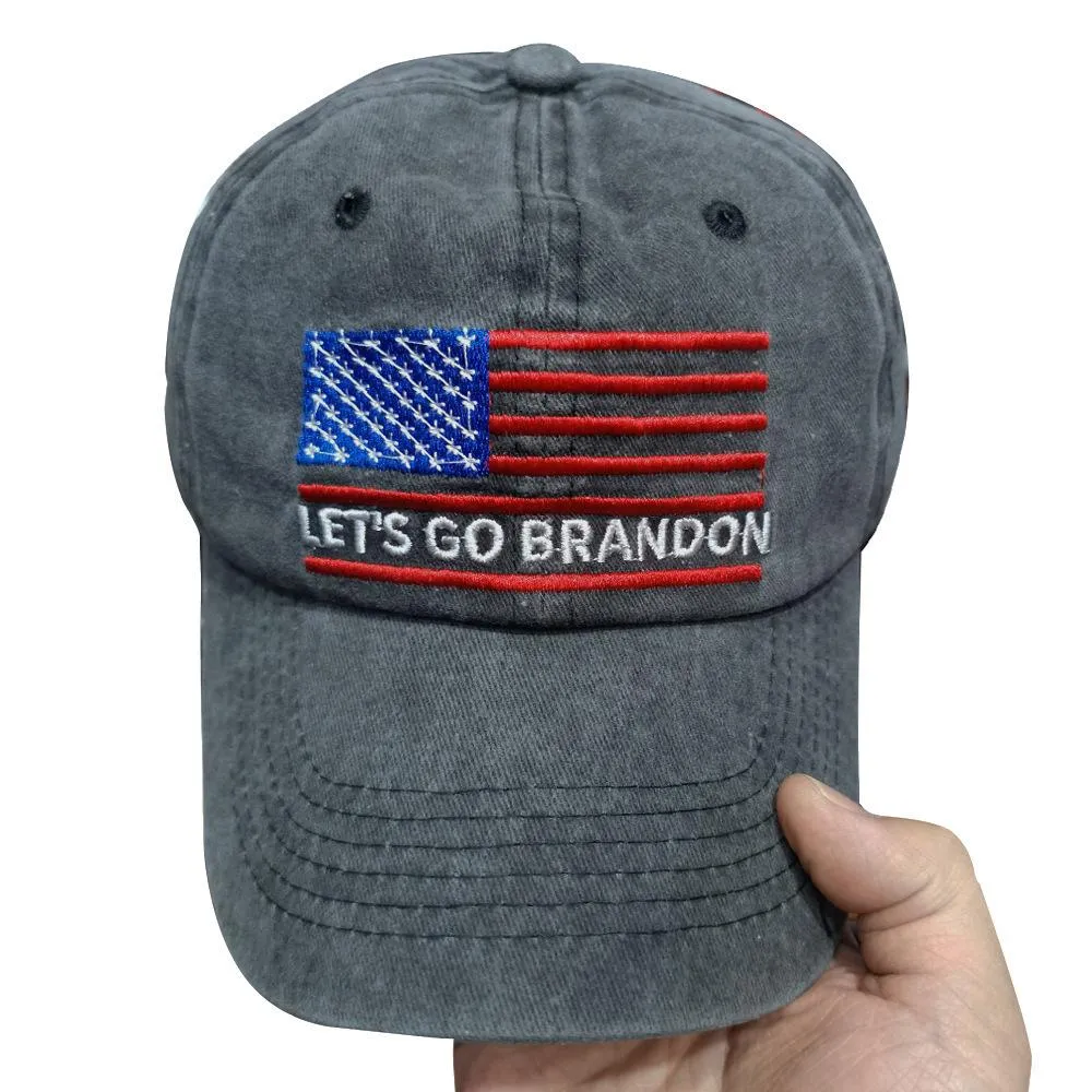 Let´s Go Brandon Party hat American Flag Street Baseball Hats FJB Snapbacks cap Women Man 6 Style Washed  Adjustable Caps Lets