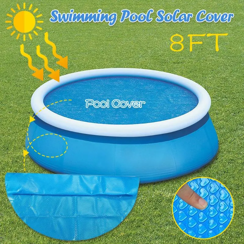 Acessórios da piscina 8ft Cobertura redonda Pé acima do solo de proteção azul natação 240x240cm tamanho grande ao ar livre