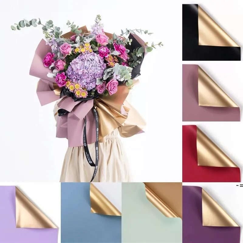 양면 색상 꽃 포장지 꽃집 꽃 꽃다발 현재 래핑 된 종이 한국 스타일 선물 워프 포장 Rre13342