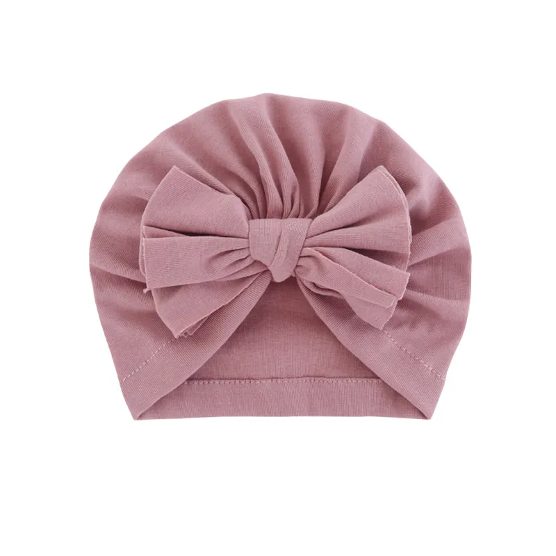 Baby Hats Cute Bow-knots Turbans Solid-color Hat kids Hair Accessories Cotton Headbands w-01174