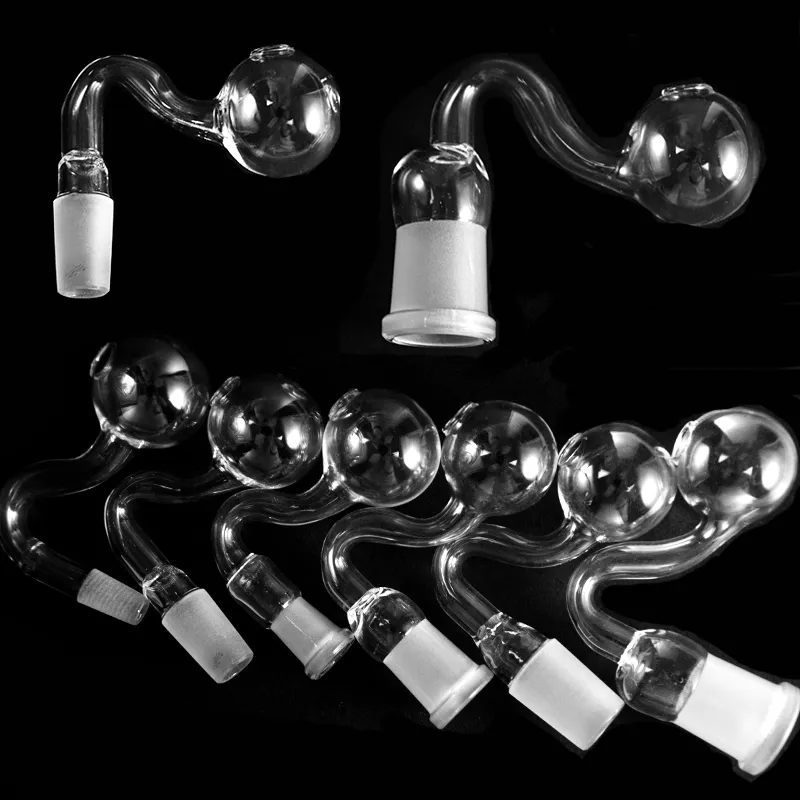 Bollform Clear Pyrex Glass Oil Burner Pipes 14mm 18mm Manlig kvinnlig klart sked Handrörsröktillbehör