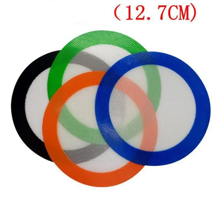 Green Round Shape Silicone Mats Wax Non-Stick Pads Dry HerbMat Food Grade Baking Mat Dabber Sheets Jars Dab Pad SN5295