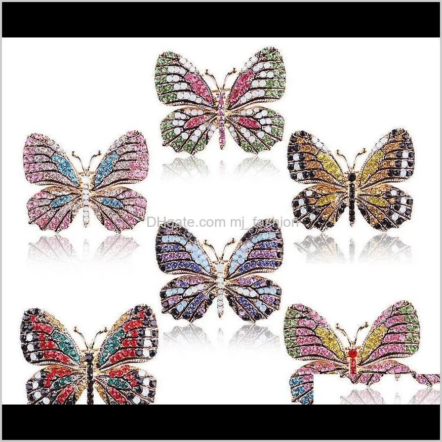 Pins Brooches Jewelryfashion Butterfly Top Quality Sier Tone Exquisite Big Diamante Jewelry Brooch Large Crystal Ps0676 Drop Delivery 2021 H