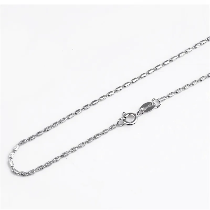 Cylinder Link Necklace Sterling Jewelry S25 Silver Chain with Cylinder-shape Beads 5 Pieces