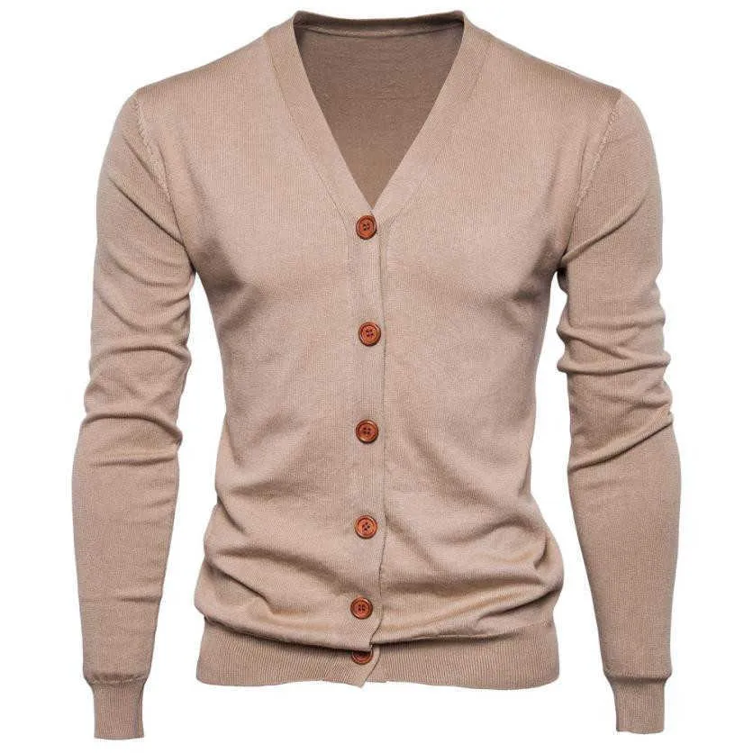 Sweater Men Long Sleeve Cardigan 2019 Fashion Casual Button V-neck Knitwear Cotton Slim Fit Pull Homme 8 Color Men Sweatercoat T191219