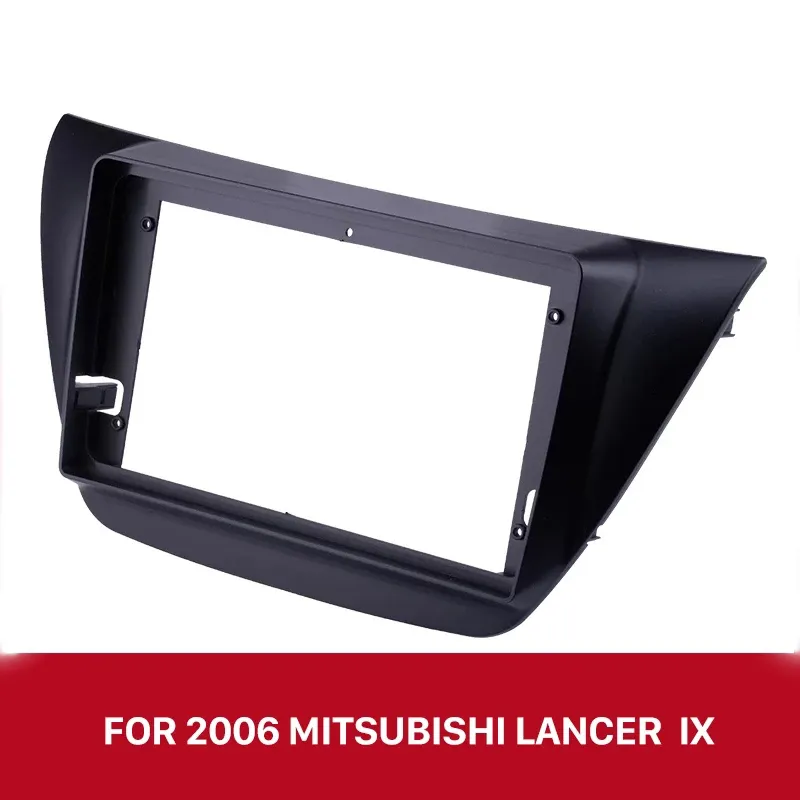 Bilradio Fascia Frame Dash Mount Kit Trim Panel Double Din 9 tum för 2006 Mitsubishi Lancer IX