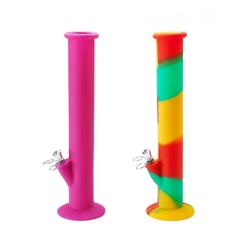 Removeable Portable Silicone Water Pipe Smoke Plastic Bong Filter Silicon Oil Rig Tobacco Pipes Dry Herb