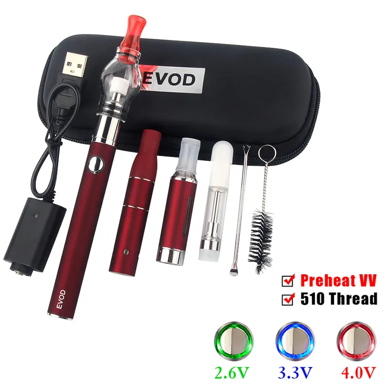 Dab Wape Pen Kit Wax Vaporizer 4 In 1 Evod Variable Voltage Dry Herbal