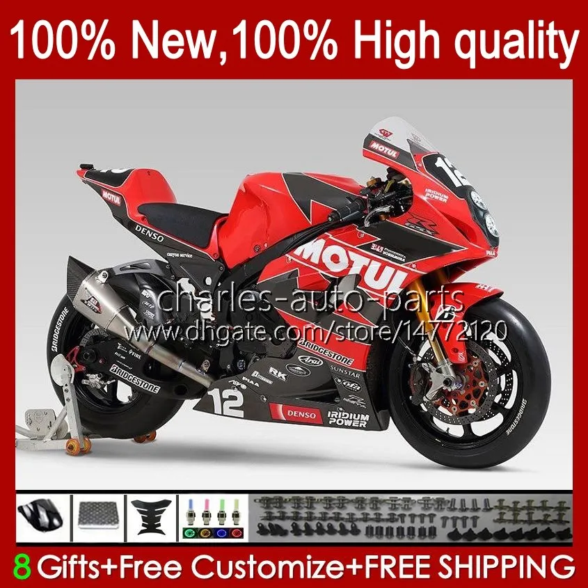 Suzuki GSX R1000 GSXR için Motosiklet Gövdesi 1000ccr-1000 GSXR1000 GSXR-1000 GSXR1000CC 2007 2008 GSX-R1000 2007-2008 OEM Fairing Parlak Kırmızı Blk