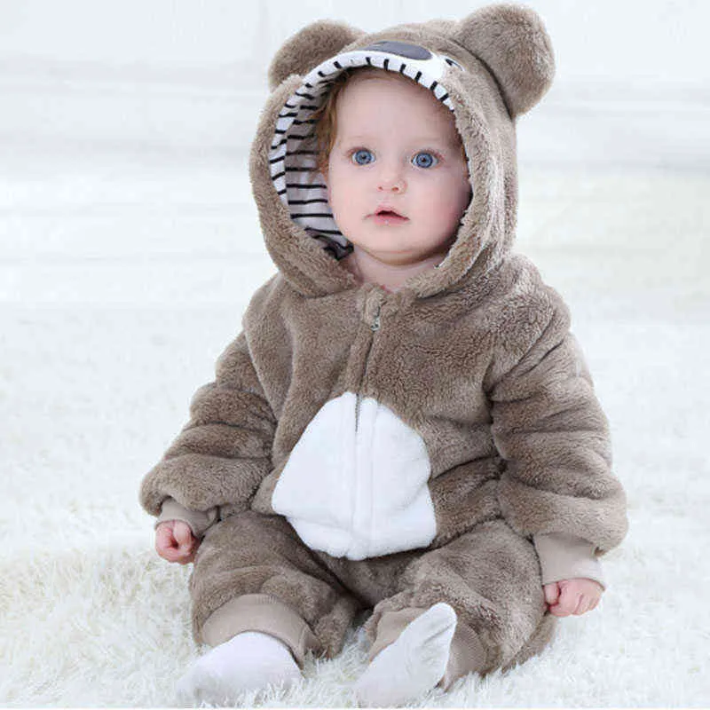 Bebé recién nacido Rompers Otoño Invierno Lana cálida Bebé Niños Disfraz  Bebé Niñas Ropa Animal Monos generales para bebés