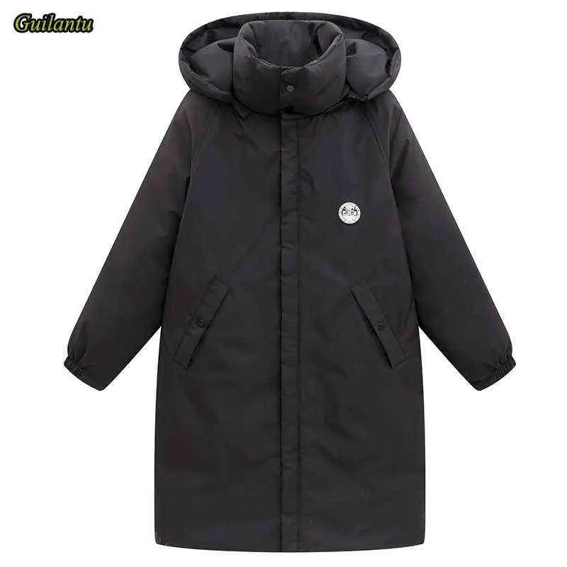 Guilantu casaco de inverno mulheres roupas de geléia com capuz parka mujer de espessura de algodão acolchoado windbreaker longo jaqueta mulher 211130