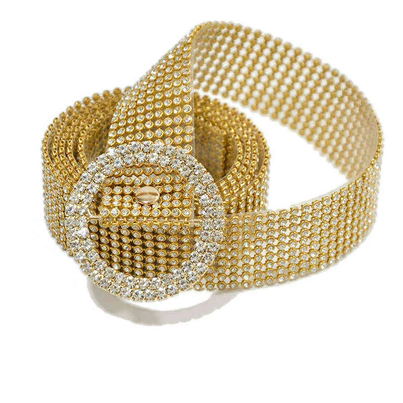 115CM brillant femmes ceinture taille chaîne 10 rangées plein diamant strass cristal ceinture de luxe grande fête taille ceinture G220301