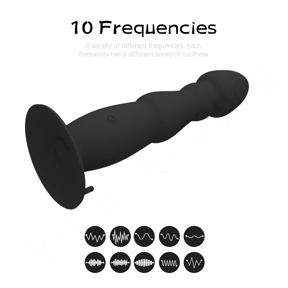 Massage 10 Modes Télécommande Plug Anal Vibrateur Silicone Gode Masturbation Féminine Anal G-spot Stimulateur Jouets Sexy pour Femme et Homme