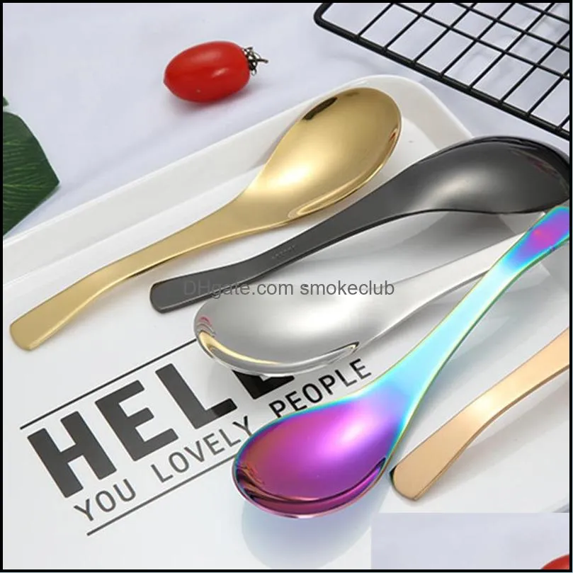 Stainless Steel Soup Spoon Household Kitchen Tableware Soup Spoon Long Handle Rice Spoon 16.9*4.5CM CCF5674