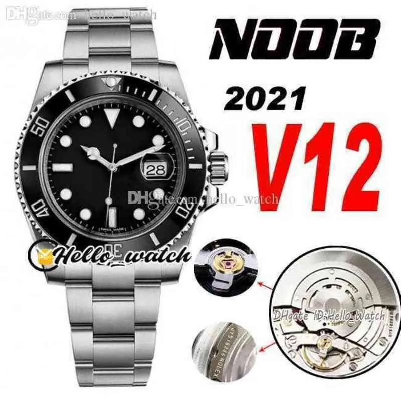 Дизайнерские часы N V12 116610 SA3135 Автоматические мужские часы Черная керамика BEZEL и циферблат 904L стальной браслет Ultimate Super Edition (правильно
