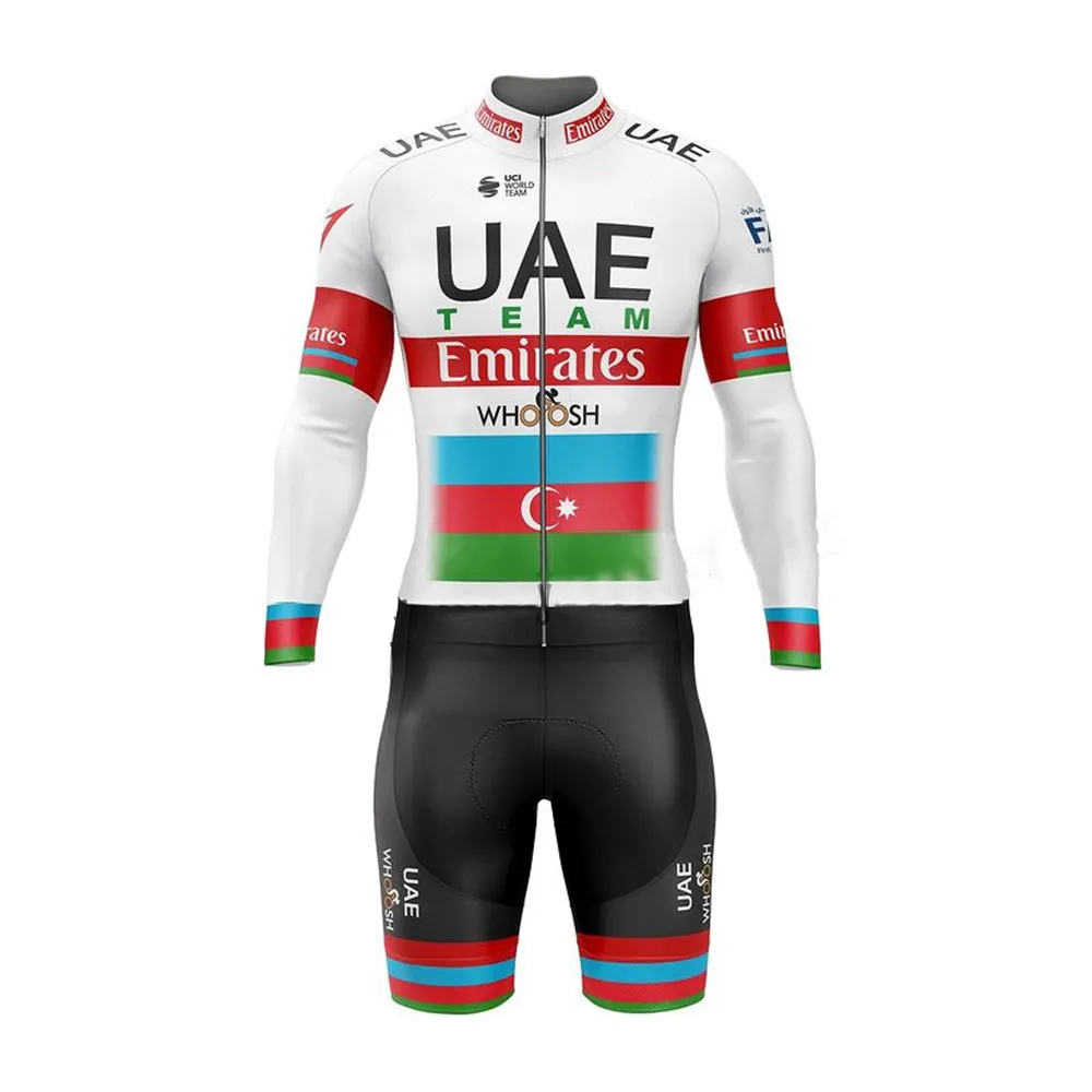 UAE 2021チームサイクリングレーシングジャージーマイロットサマーメンズロードサイクリングトライアスロンメンズロングスリーブショーツタイツ