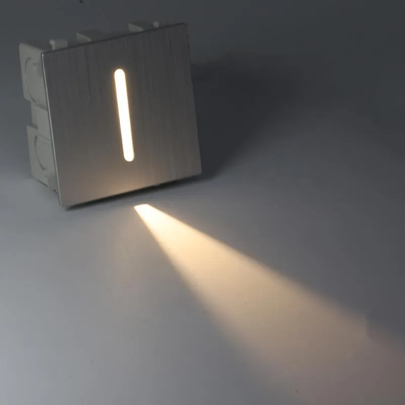 Led Stair Light Square Indoor Wall Lamp 3W Recessed Step Pathway Corner Lamps AC85-265V Stairway Aisle