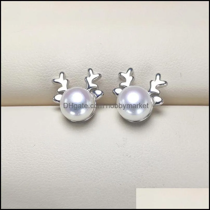 Pearl Stud Earrings Settings s925 Silver Earrings Setting Pearl Earring for Women Girl Mounting Earring Blank DIY Wedding Gift 9