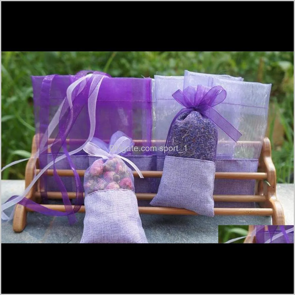 graceful lace lavender sachet bags candy bag for wedding wardrobe sachet mesh pouch purple cotton bag with ribbon for shower bag