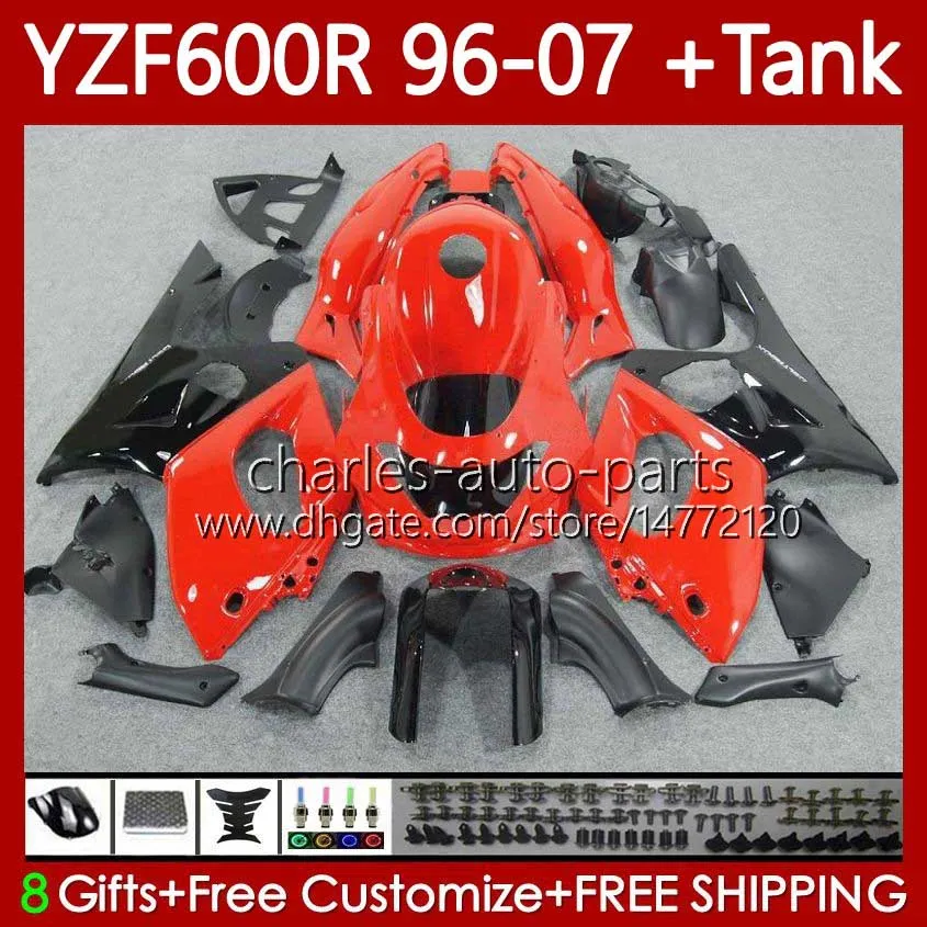 Rood Black Body + Tank voor Yamaha Thundercat YZF600R YZF 600R 600 R 96-07 Carrosserie 86NO.89 YZF-600R 1996 1997 1998 1999 2000 2001 YZF600-R 96 02 03 04 05 06 07 Valerijen