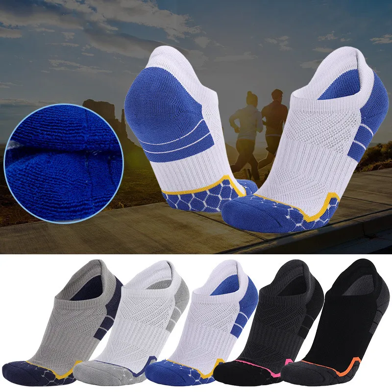 Весенние летние стиль хлопчатобумажные спортивные носки удобные сетки гранильные утолщенные бегущие поднятия профессиональный шлам на улице не исчезают пять цветов