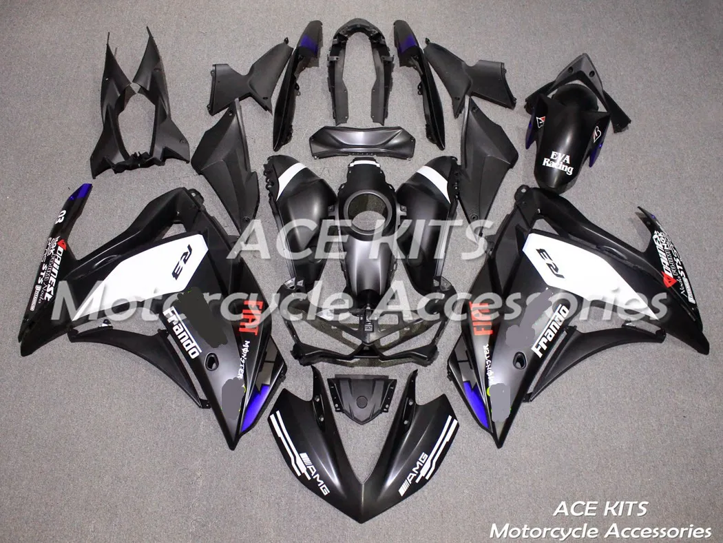 ACE KITS Carenatura 100% ABS Carene moto per Yamaha R25 R3 15 16 17 18 anni Una varietà di colori NO.1614