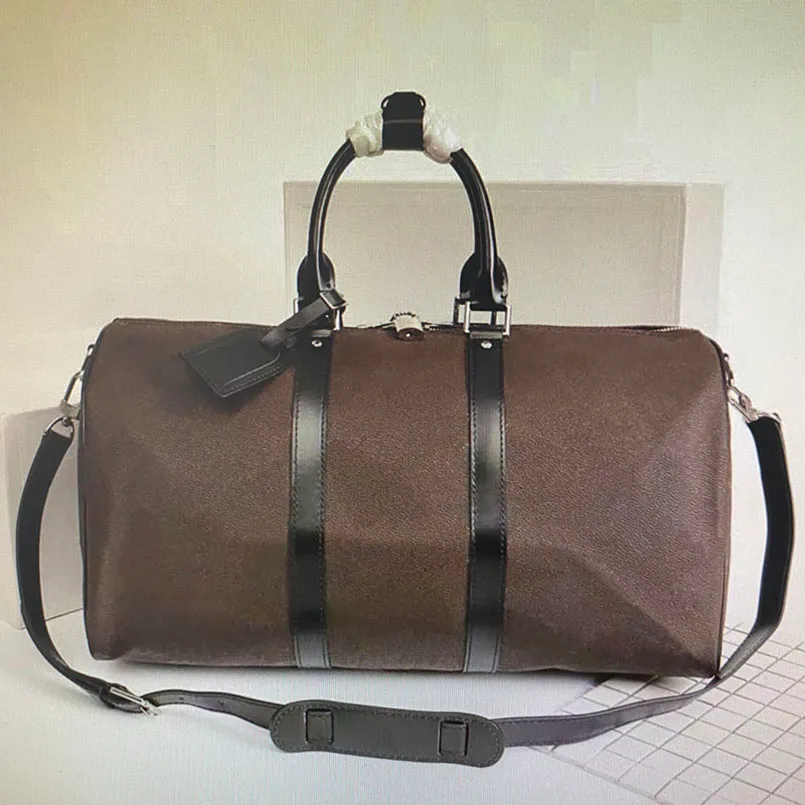 N41145 패션 망 여행 가방 55 50 45 cm womens luxurys 디자이너 더플 가방 대용량 롤링 소프트 엣지 가방 더플 지갑 어깨 끈