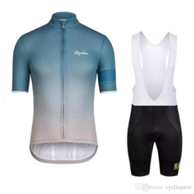 Rapha Team Cycling Jersey Set Set di maniche corte in bicicletta Camicia Bib / Pantaloncini Suit Estate Abbigliamento da corsa da uomo Ropa Ciclismo Hombre Y21032405