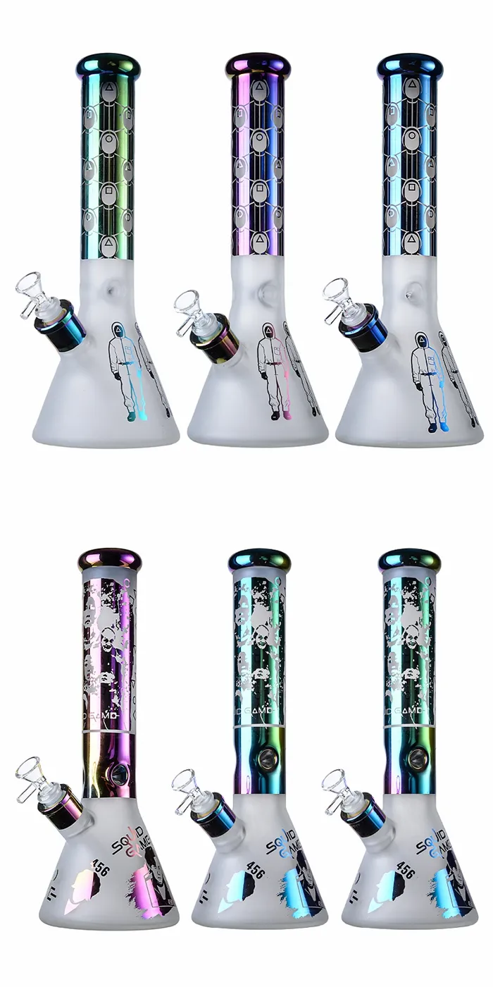 Glasbägare Bong Big Bongs Straight Tube Hookahs 7 tum Tjocka Vattenrör 18mm Kvinna Joint Ice Pinch Oil Dab Rigs med skål Diffused Downstem