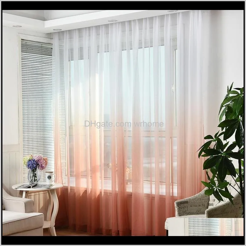 Printed Kitchen Tulle Curtains 3d Decorations Window Treatments American Living Room Divider Sheer Voile curtain Single Panel1