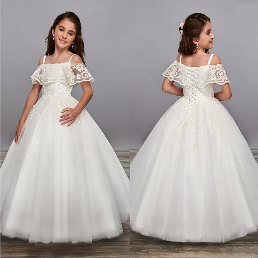 Abiti per ragazze floreali per Toddle Princess Girl Pageant Gowns Figura intera Bambini Vintage First Communione Party