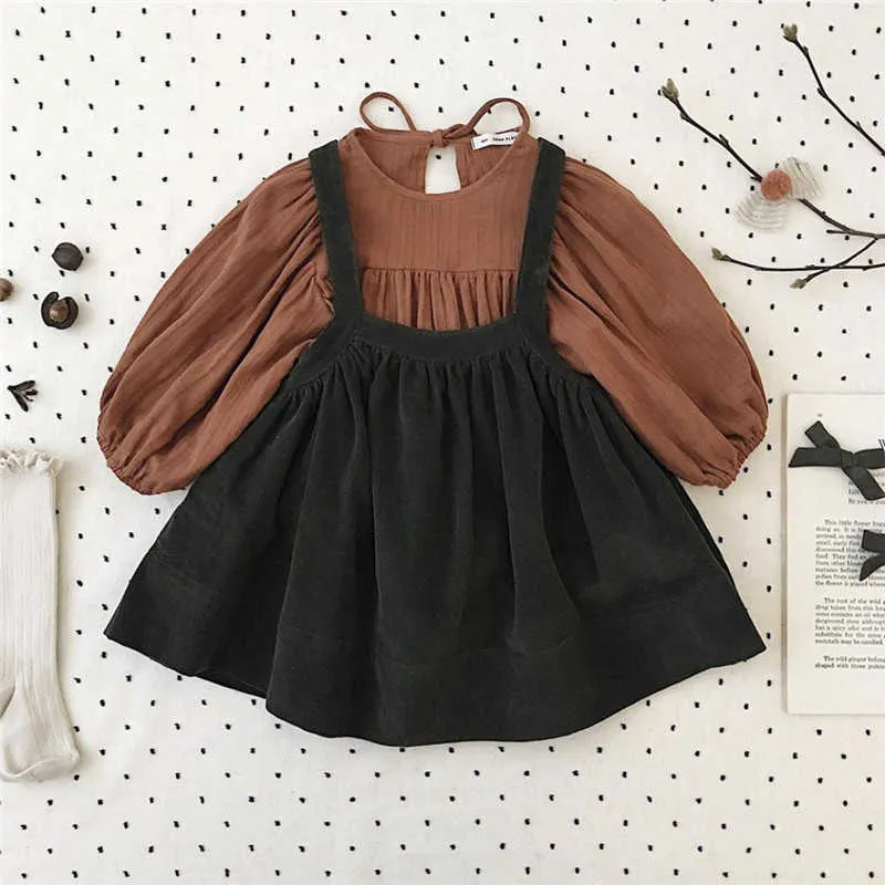 Soor Ploom Children Beautiful Winter Sling Dress Corduroy Denim