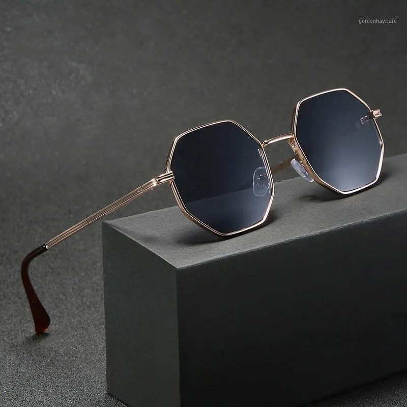 Sonnenbrille Männer Vintage Octagon Metall Für Frauen Goggle Sonnenbrille Damen Gafas De Sol