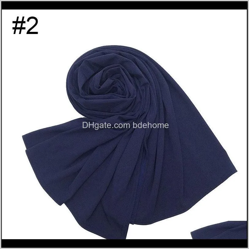 new ribbed jersey scarf premium women muslim stretchy hijabs high quality scarvess 558 t2