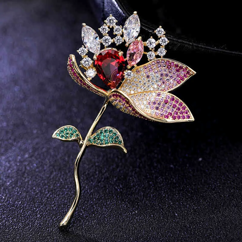 2023 Korean Elegant Rhinestone Pins Crystal Butterfly Brooch