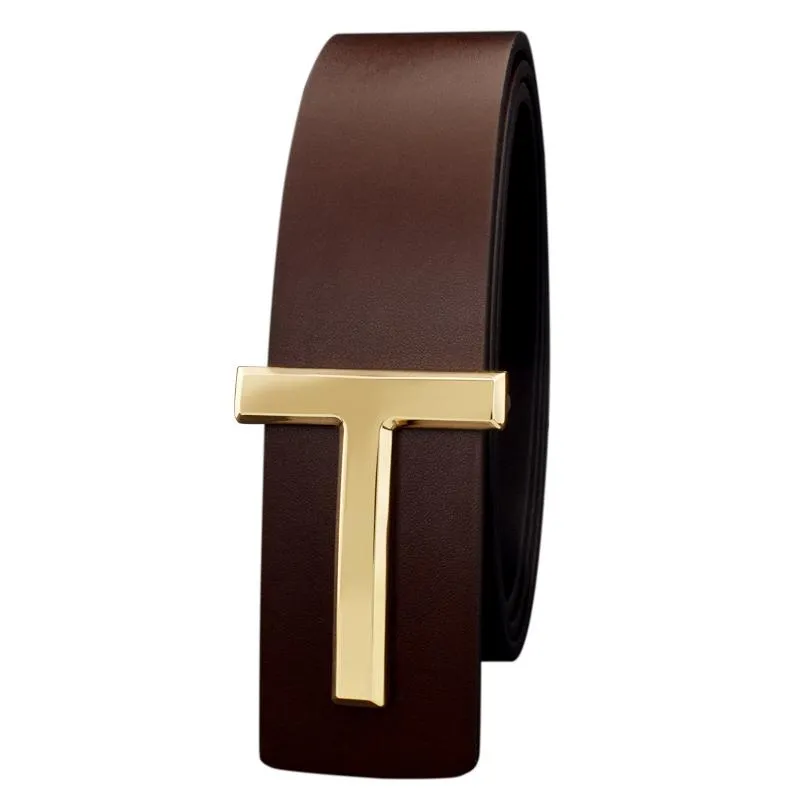 Cinture Cinture Designer di alta qualità Uomo Moda T Lettera Cintura di lusso in vera pelle Jeans Cintura formale in pelle di vitello Nero 72K9