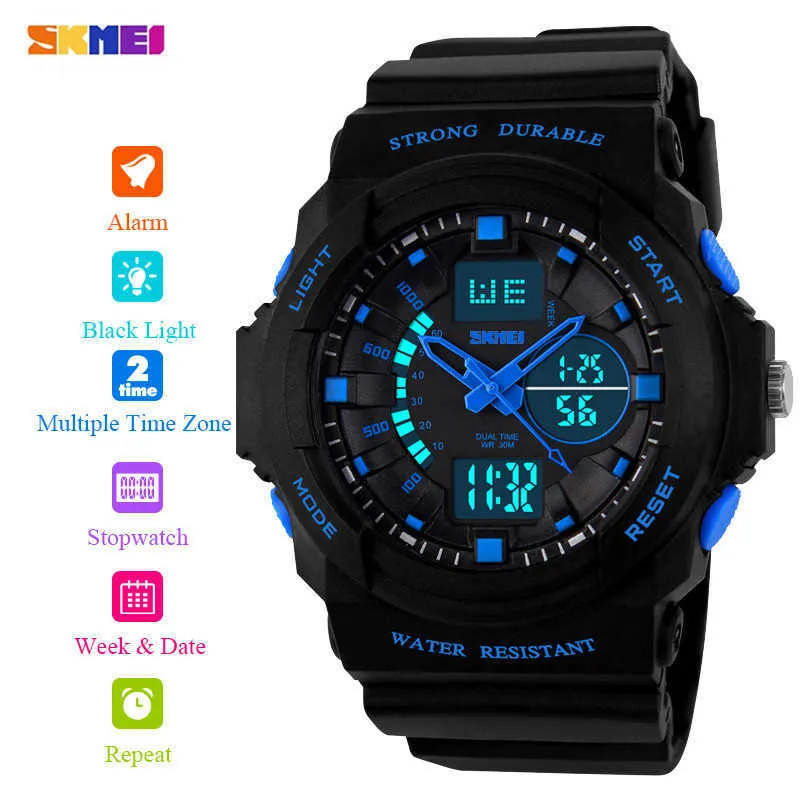 Skmei Militares 2 Tempo Cronômetro Sportwatch Relógios Mens Relógio Impermeável Display Luminoso Digital Relógio Relogio Masculino 0955 G1022