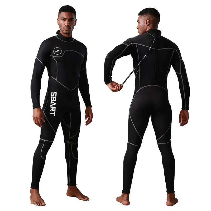 Men's 3MM Full Body Neoprene Wetsuit For Winter Swimming, Diving