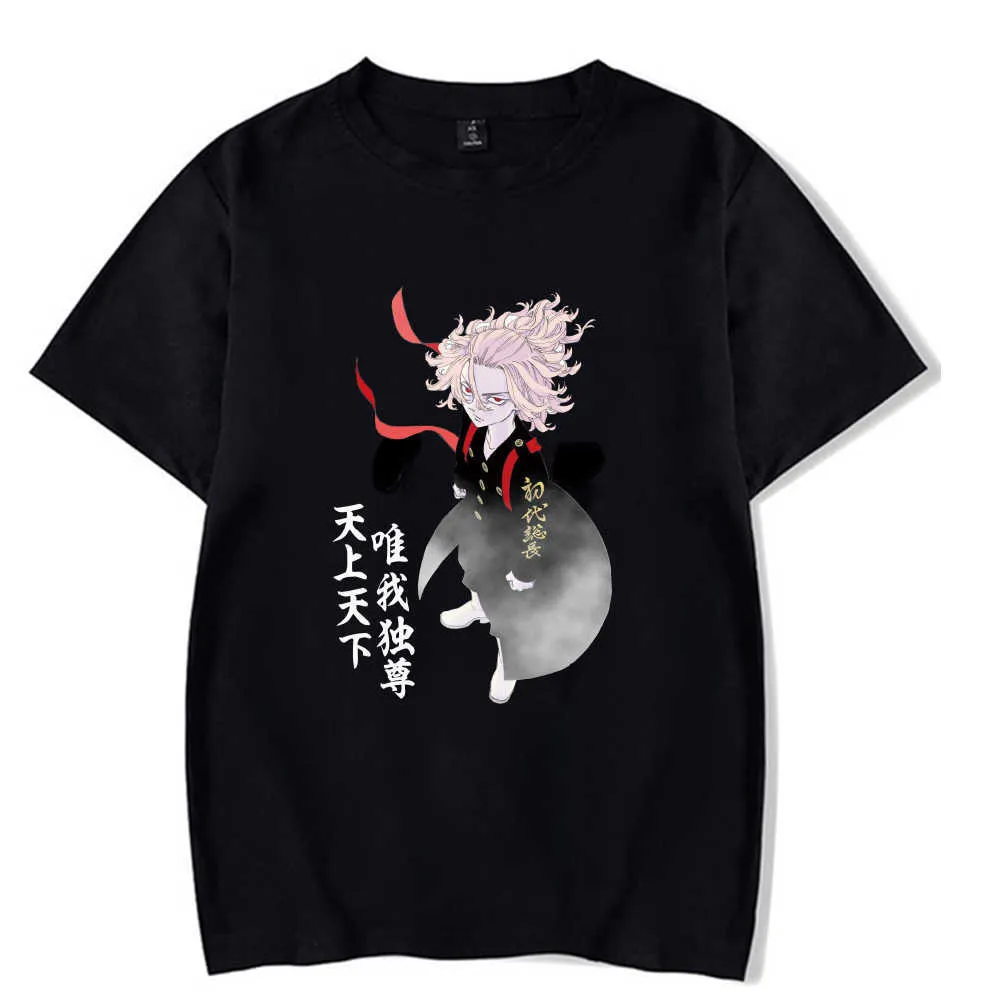 Tokyo Revengers Mikey Anime T-shirt Kortärmad O-Neck Loose Fashion Print Y0809