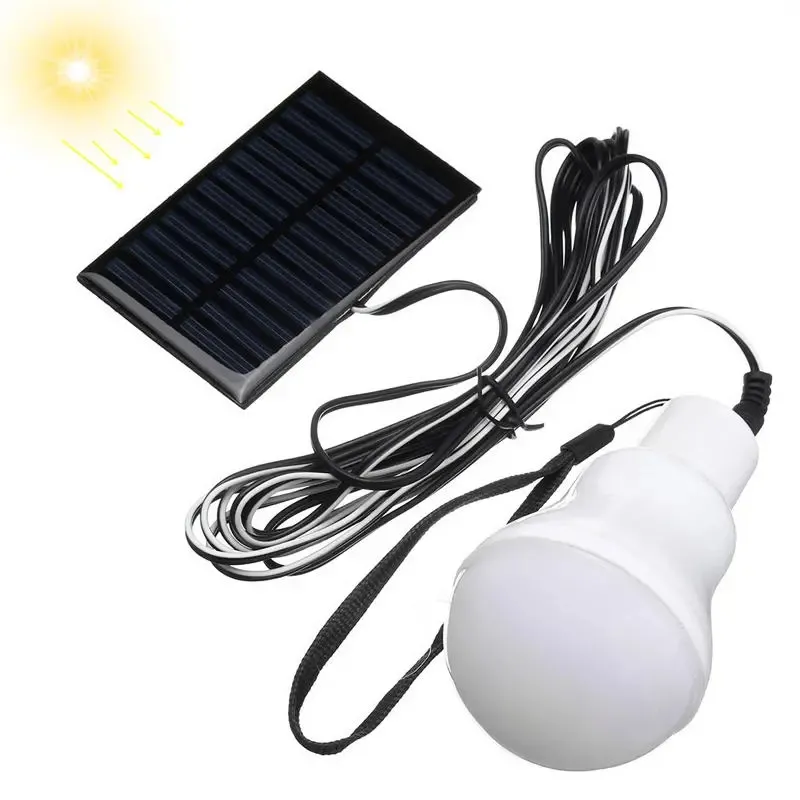 Bärbar 1W 6V 12 LED Solar Power Rechargeable Bulb Light Outdoor Camping Lantern Yard lampa