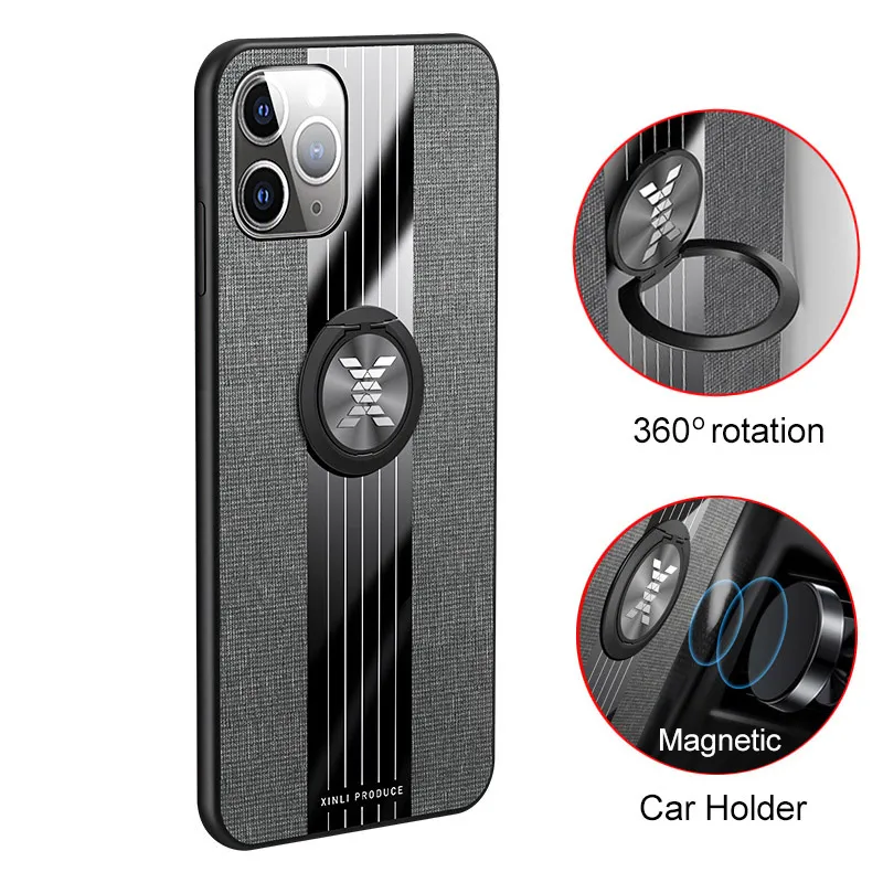 Mobiltelefonfälle für iPhone 13 pro max. Telefon case abdeckung 11 12pro mini xs / xr tuch muster mit ring 360 winkel rotation anti-fingerprint staubdicht auto magnethalter