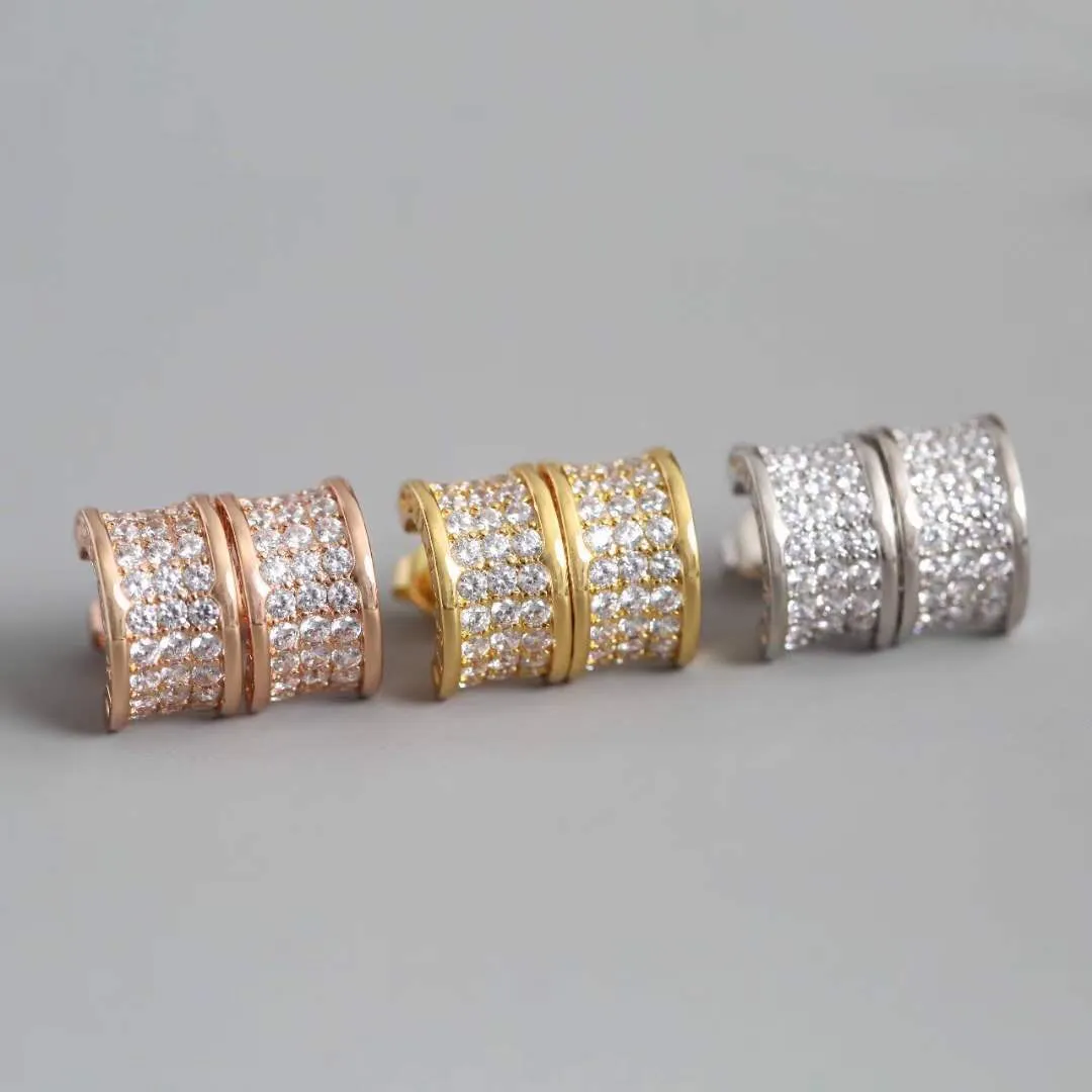 Высочайшее качество серьги для гвоздики со всеми бриллиантами для женщин свадебные украшения подарок в трех цветах у коробки PS4476